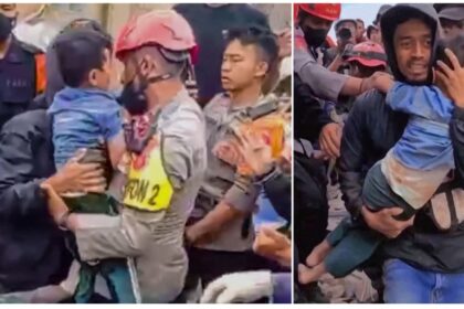 Un niño de cinco años fue rescatado con vida este miércoles tras haber sobrevivido más de dos días bajo los escombros de su vivienda en la provincia indonesia de Java Occidental, gravemente afectada por el terremoto del lunes pasado. Los servicios de salvamento encontraron al pequeño, identificado como Azka Maulana Malik, debajo de las ruinas, que “estaban sujetas por un armario, así que había espacio para que Azka pudiera respirar”, relató a la prensa local el tío del menor, Miftahudin. En imágenes que circulan en redes sociales se puede ver el momento en que los rescatistas, rodeados por voluntarios, localizan al niño y lo sacan sin heridas aparentes de entre los escombros de la destruida vivienda. Tras el rescate, Azka fue ingresado en un hospital del distrito de Cianjur y actualmente se encuentra en cuidados intensivos. El menor tenía unhematoma en la pierna derecha, dijo Miftahudin, quien agregó que tanto la madre como la abuela del pequeño murieron a causa del sismo.
