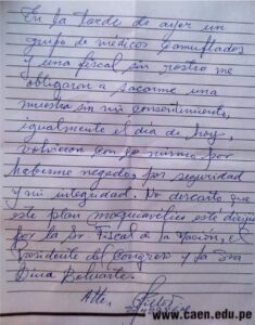Revelan carta de Pedro Castillo que denuncia un “plan maquiavélico” en su contra
