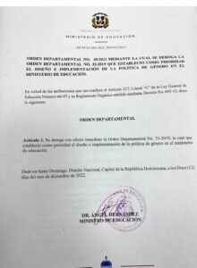 Educación le da para atrás a orden depertamental de implementación de política de género