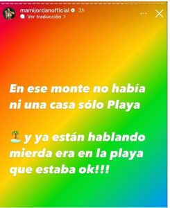 En horas de la tarde de este domingo, Mary Esther Rodríguez, indicó por medio a una estado en su cuenta de Instagram que el audiovisual en el que aparece realizando los disparos fue grabado en un espacio próximo a una playa, en el cual no habían casas.

«En ese monte no había ni una casa solo playa y ya están hablando M#_{¿, era en la playa que estaba ok», publico.