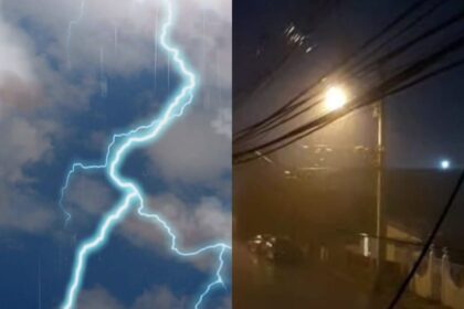 Se registraron aguaceros con tronadas y descargas eléctricas en localidades de Puerto Plata