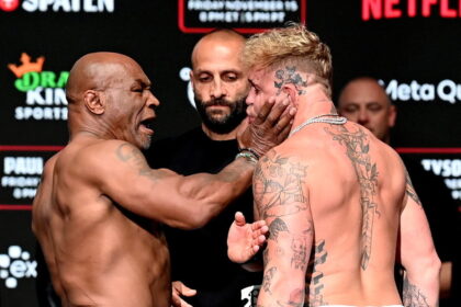 La verdadera razón por la que Tyson cachetea a Jake Paul en el cara a cara previo al combate (VIDEO)
