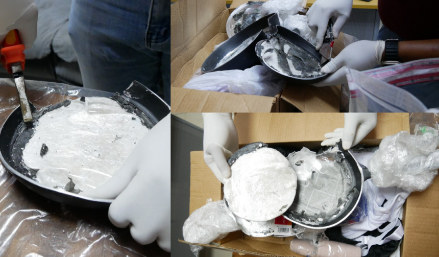 DNCD ocupa dos sartenes rellenos de cocaína; serían enviados a Alemania