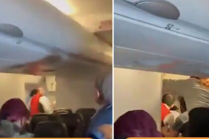 VIDEO: Pánico en pleno vuelo tras intento de un pasajero de abrir la compuerta del avión