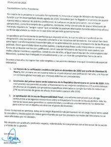 Jochi Vicente renunció de Hacienda el pasado 10 de julio 7 Jochi Vicente renunció de Hacienda el pasado 10 de julio