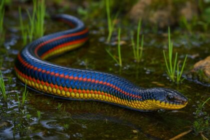 La víbora arcoíris: el reptil no venenoso que intriga a científicos