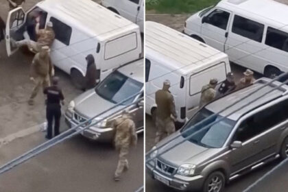 VIDEO: Reclutadores ucranianos intentan arrastrar a un hombre en la calle y terminan expulsados por los transeúntes