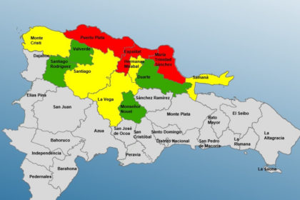 COE coloca en alerta roja a Espaillat, María Trinidad Sánchez y PP; 5 provincias amarilla y 4 en verde