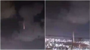 El momento exacto en que un misil cae en Haifa (VIDEO)