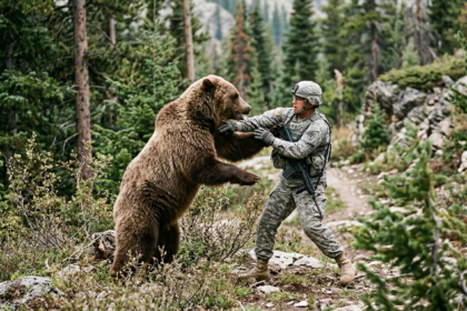 Fuera de Serie : Oso pardo ataca a militares en una base estadounidense