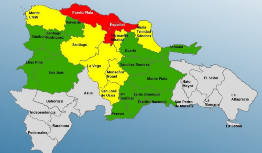 COE eleva niveles de alerta en el país por lluvias; 2 provincias en rojo