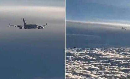 VIDEO: Un piloto de caza muestra el momento en que escoltó el avión de Putin durante su visita a Kazajistán