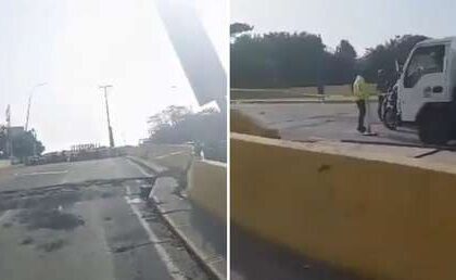 VIDEO: Nueva fuerte réplica daña severamente un puente clave y dificulta el desplazamiento en La Guaira