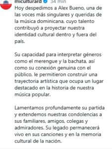 Entre lágrimas y homenajes: artistas despiden a Alex Bueno, “El Mayimbito” de la música dominicana
