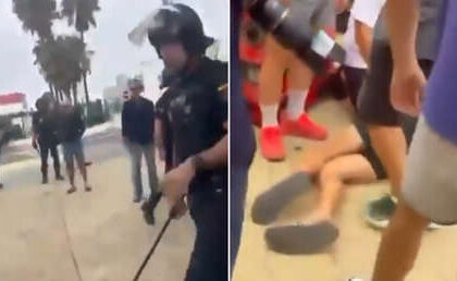 VIDEO: Policía golpea con porras a españoles descontentos en Ceuta