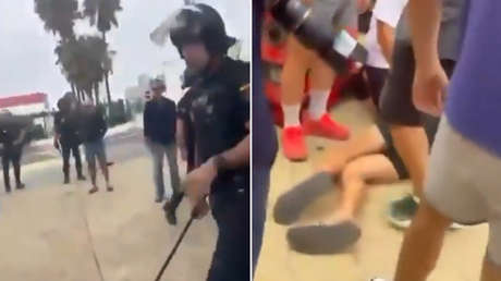 VIDEO: Policía golpea con porras a españoles descontentos en Ceuta