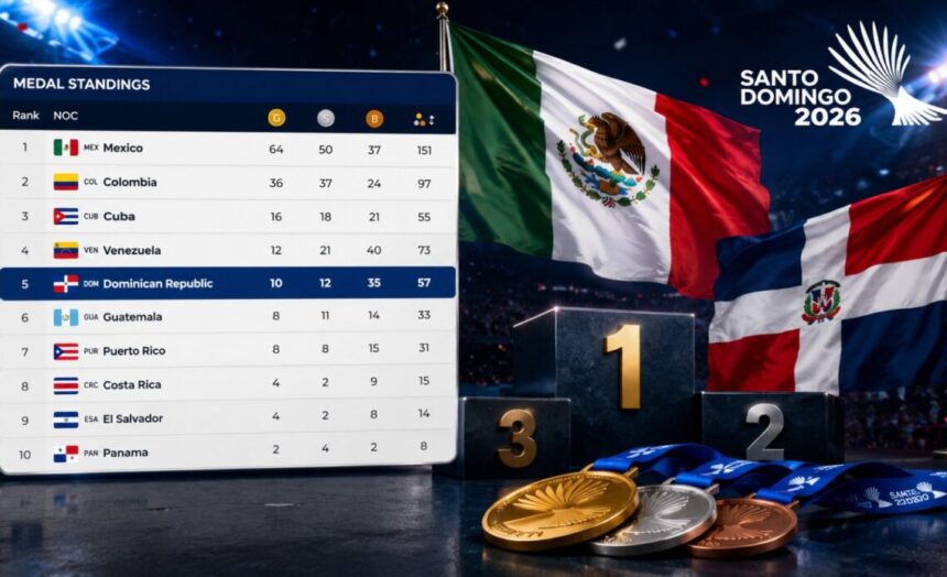 RD cierra este miércoles en quinto lugar; México amplía dominio medallero SD 2026