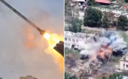 "Temblor en el terreno" enemigo tras el potente impacto del lanzacohetes ruso Tornado-S (VIDEO)