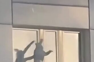 Dramático rescate en Berlín: una mujer salta a la canasta de un camión de bomberos para salvar su vida