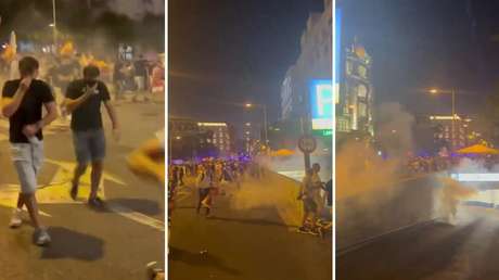 Caos en Madrid: Policía lanza lacrimógenas contra una protesta por la crisis migratoria en Ceuta (VIDEOS)