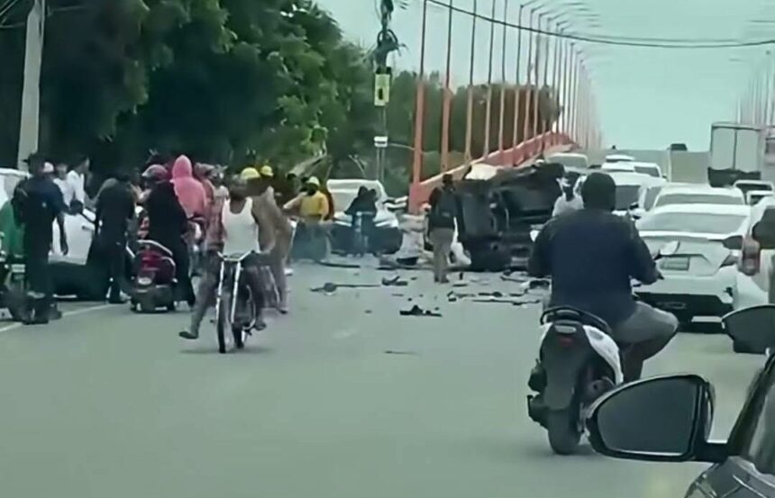 Registran accidente de tránsito en puente Higuamo, en SPM