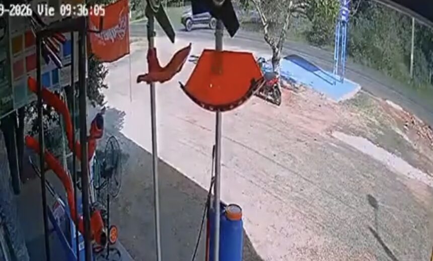 MOMENTO FATAL en el que un motociclista se estrella contra una camioneta