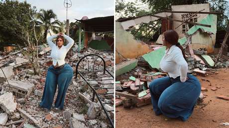 Una 'influencer' es blanco de críticas por posar ante escombros tras terremoto en Panamá