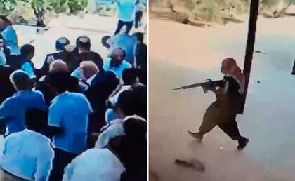 EXACTO momento en que hombres armados abren fuego y matan a personas en un funeral (VIDEO)