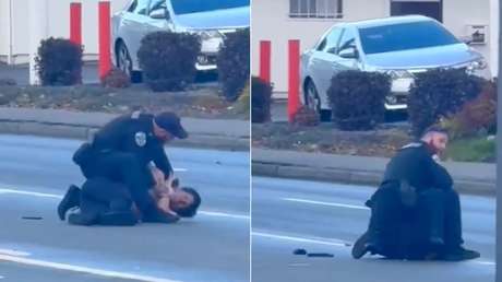 BRUTAL VIDEO: Policía da más de 20 puñetazos a un hombre inmovilizado en el suelo