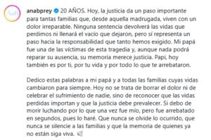 Hija de Rubby Pérez tras decisión por caso Jet Set: «Representa un paso hacia la responsabilidad que tanto hemos exigido»