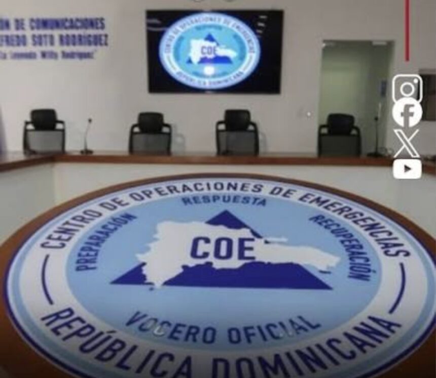 COE coloca 22 provincias en alerta verde por lluvias, tormentas eléctricas y posibles inundaciones